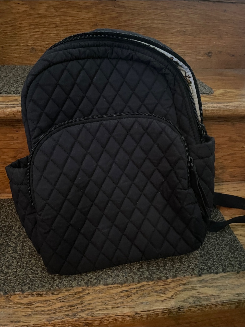 Vera Bradley Quilted Black Women's small Backpack - Stylish Everyday Bag